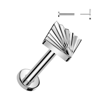 Piercing titanium push in diamant shape 1.2X6x4 - zilver - LMPiercings