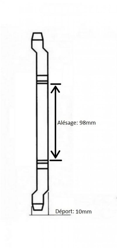 RSM-tandwiel voor MBK-bromfiets, 50/51/56 tanden, steek 415, boring 98 mm, nieuw