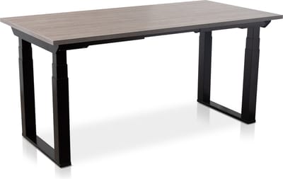 Zit-sta bureau elektrisch verstelbaar - MRC PRO SOLID NEN-EN 527 | 120 x 80 cm | frame zwart - blad bruin eiken | memory functie met USB | 200kg draagvermogen