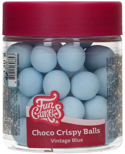 FunCakes Choco Crispy Balls - Mat Blauw - 130g - Eetbare Taartdecoratie - Taarttoppers - Chocolade Decoratie