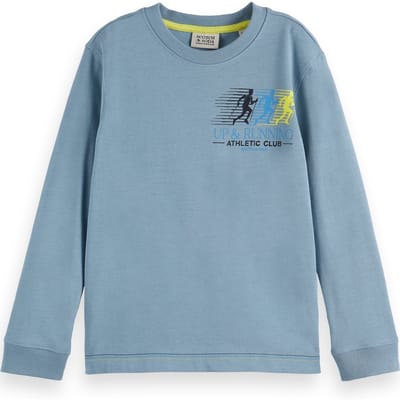 Scotch & Soda Boy Relaxed-fit Long-sleeved T-shirt With Front And Back Art Taglia: 6 | T-shirt Outlet | kids | Bianco