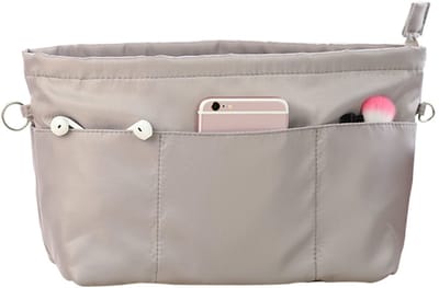 longziming -Make-uptas Organizer – 13 Vakken – Waterdicht Nylon – Lichtgewicht & Duurzaam – 28.5×11×20.5 cm – Grijs – 1 Stuk