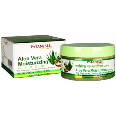 Aloë vera: hydraterende gezichtscrème (50 gram), Aloë Vera vochtinbrengende crème, Patanjali 6.5375000000000005 beige