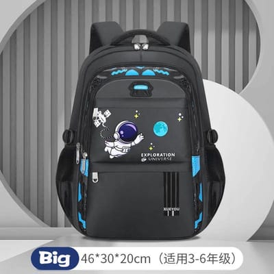 Sacs d'école pour garçons Sac à dos à bandoulière Baguette Enfants Protection vertébrale Léger Grande capacité Nouvel Astronaute Imperméable Enfants