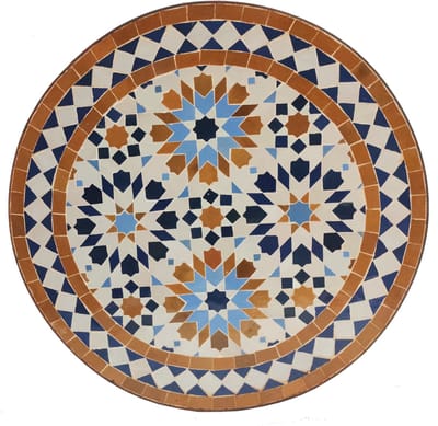 Mozaïek bijzettafel Ø45 cm Ankabut Bruin