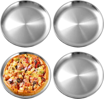 SnelShoppen - RVS Camping Borden Set van 4 Stuks, 30 cm, Duurzaam en Hittebestendig, Perfect voor Picnic, Keuken, Feest en Wandelen