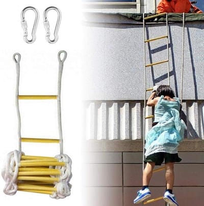 Touwladder - Veiligheidstrap - Hoge Locaties - Hoge Laadcapaciteit - 12 Meter - Geel