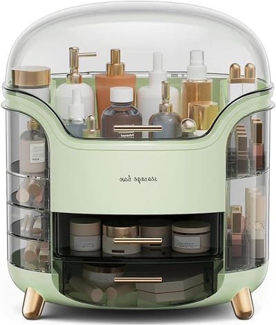 Make-up Organizer Opbergdoos met Duidelijk Deksel - Cosmetica en Huidverzorging met Lades, Lipstick Compartimenten, Stof- en Waterdicht voor Make-up, Sieraden en Badkamer Tafel