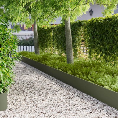 vidaXL - Gazonrand - 10 - st - 103 - x - 30 - cm - Staal - Olijfgroen