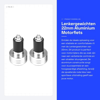 Dailygoods- Lenkergewicht Universeel - 22mm Aluminium - Motorfiets/Auto - Gewichtsausgleichsstecker - Hoogwaardige Kwaliteit - Innovatief Ontwerp - Motorhandgrepen
