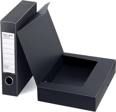 Documentenbox A4 Zwart - Set van 2 Stuks - Archiefdoos 65 mm Rug