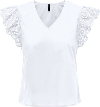 ONLY - ONLLOU LIFE EMB S/S FRILL TOP WVN - Dames - Blouses