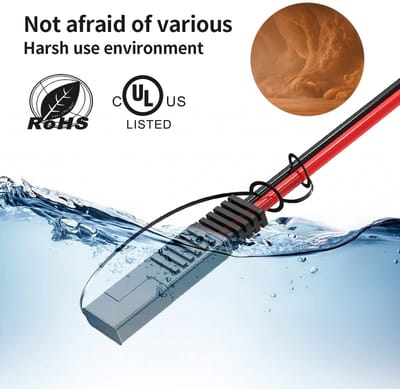 SAE Verlengsnoer 10 AWG met Polariteitsomkeeradapter voor Auto Motorfiets Zonnepaneel 3M