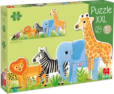 Jumbo Goula Puzzle XXL Jungle from Small to Large - 16 pcs. 2D Puzzels