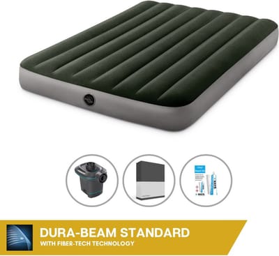 Intex Luchtbed - Twijfelaar - 137 x 191 x 25 cm - Groen - Inclusief Pomp - Hoeslaken en Reparatieset