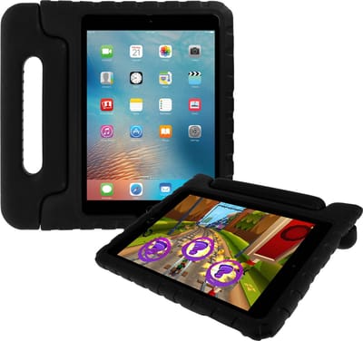 Avizar Hoes Geschikt voor iPad Air / iPad 9.7 / 5 Speciale schokdemper voor kinderen met handgreep, Zwart