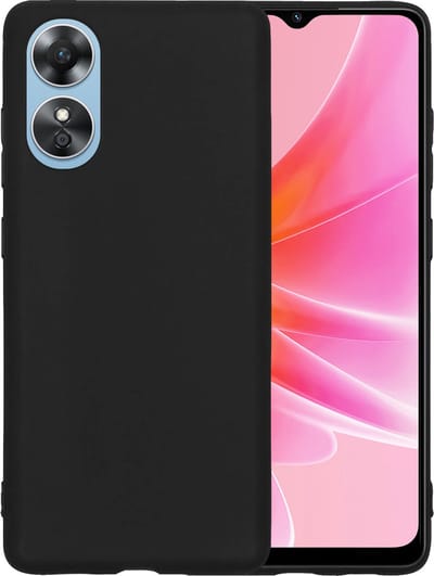 Hoesje - Geschikt voor OPPO A17 - Sterk & Shockproof - Hoes Cover - Siliconen Case - Telefoonhoesjes - Zwart