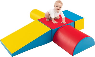 Schuimbouwstenen - Zachte blokken - Kinderen bouwen - Veelzijdige vormen - 5-delig - Blauw