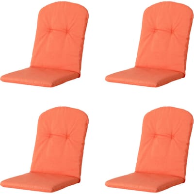 Madison - Kuipstoelkussen Hoge Rug Panama flame orange - Ca. 96x45 cm - Set van 4