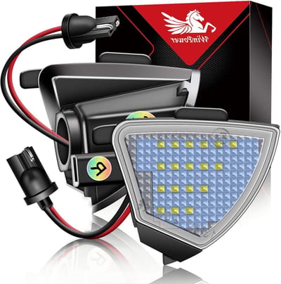 WinPower LED Buitenspiegel Puddle Light Achteruitkijklamp Achteruitkijklamp 6000K Wit Compatibel met Passat B6/CC Eos Konijn Golf 5/5 Plus Variant 5/6 GTI MKV R32 Jetta3 Sharan2 7N etc., 2 stuks.