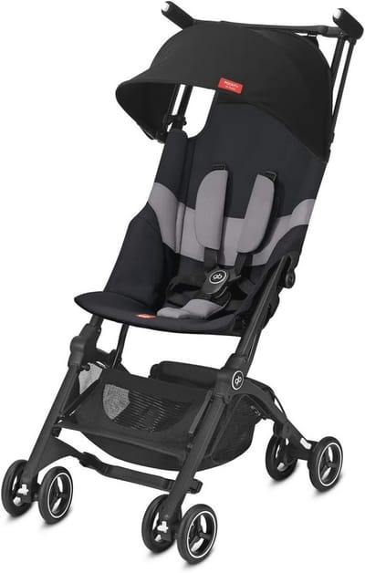 Ultracompacte All-Terrain Wandelwagen en Buggy voor Kinderen vanaf 6 Maanden tot 22 kg - Fluweel Zwart