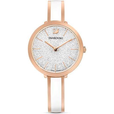 Swarovski Crystalline Horloge Kwarts Uurwerk Metalen Band Zilveren Wijzerplaat Dameshorloges 5580541 Regular Watch Box,Rose Gold Watch Case white