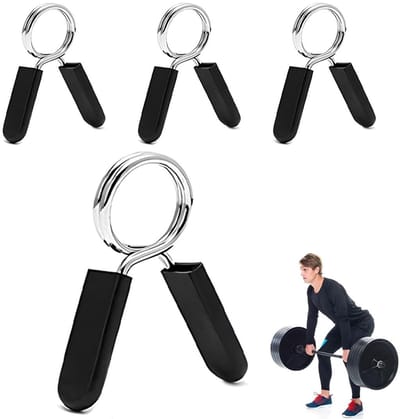 Dailygoods- Halterklemmen 4 Stuks - Veertang voor Gewichten - Antislip Handgreep - Vergrendeling - Duurzaam ABS-Kunststof - Geschikt voor Halterstangen 25-26 mm - Gewichtklemmen