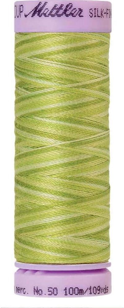 AMANN SILK-FINISH COTTON, MULTI-COLOR GAREN, GEEL-GROEN, 100M, COL. 9830, PER STUK