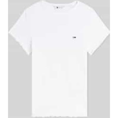 slim fit T-shirt van katoenmix