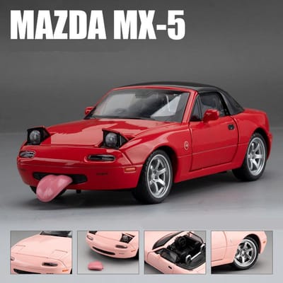 1:32 Mx-5 Lichtmetalen Cabrioletsportwagen Model Diecast Metaal Speelgoed Racevoertuig Auto Model Geluid En Licht Kinderspeelgoed Cadeau