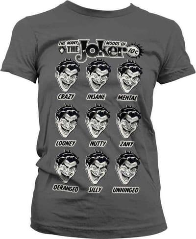 DC Comics Batman Dames Tshirt -S- The Many Moods Of The Joker Grijs