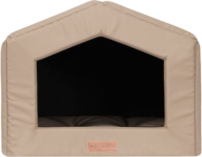 Hondenhuisje / Kattenhuisje Beige Small - Waterafstotend - Met wasbaar kussentje