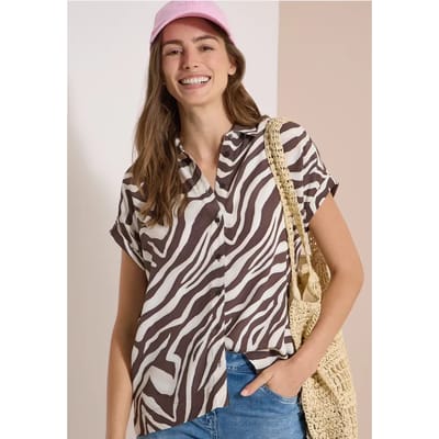 Overhemd met korte mouwen en zebraprint