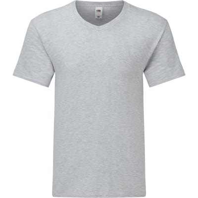 Fruit of the Loom Heren Iconic 150 V Hals T-shirt (Heide Grijs)