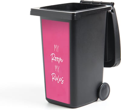 Container sticker Kind - Spreuken - Roze - My room my rules - Quotes - 44x98 cm - Kliko sticker