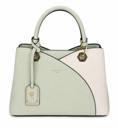 Boutique Trukado - Praktische en Mooie Handtas L.Groen/Wit Gallantry -(bxhxd) ca. 33cm x 22cm x 13cm