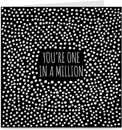 YOU'RE ONE IN A MILLION | lieve kaart / wenskaart met envelop | liefde / vriendschap