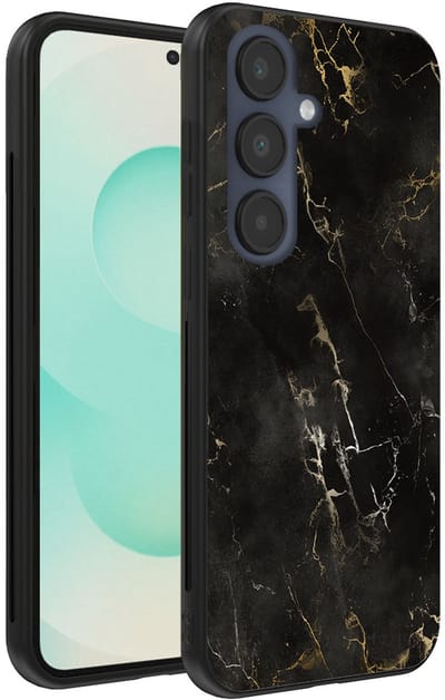 Smartphonica Telefoonhoesje Geschikt voor Samsung Galaxy S25 Plus met marmer opdruk - TPU backcover case black marble design - Zwart geschikt voor Samsung Galaxy S25 Plus