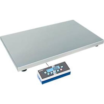 Pakketweegschaal KERN EOC 100K-2XXL - robuuste platformweegschaal van roestvrij staal, weegbereik 60/150 kg, extra groot platform, IP65