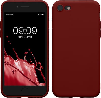 kwmobile telefoonhoesje geschikt voor Apple iPhone SE (2022) / iPhone SE (2020) / iPhone 8 / iPhone 7 - Hoesje voor smartphone - Precisie camera uitsnede - In wijnrood