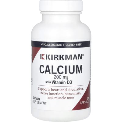 Kirkman Labs, Calcium with Vitamin D3, 200 mg, 120 capsules