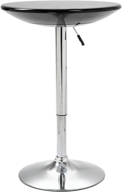 Bartafel - Eettafel Keukentafel - Gezellig Dineren - In hoogte verstelbaar - 59.9 cm Diameter - Zwart