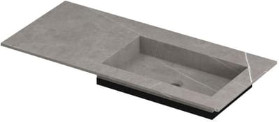 INK Post Wastafel Keramische Slab Envelop Bak Rechts Zonder Kraangat - 1000x450x10 mm - Armani Grey Mat