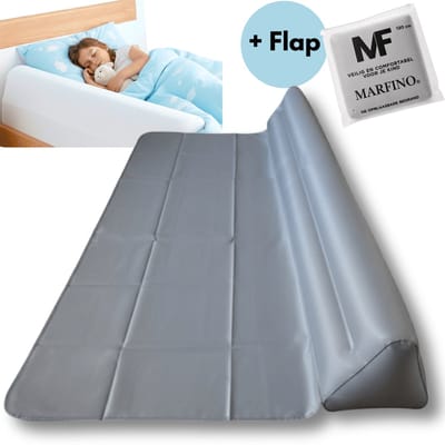 Marfino® Opblaasbare Bedrand - met Flap - 130cm - Bedhekje - Valbescherming Kind - Bedrand - Baby Veiligheid - Baby - Peuter - Kinderen