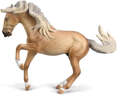 Paardenfiguur Lusitano - Speelgoed paard - Fantasie spel - Handafgewerkt model - Miniatuur - Beige