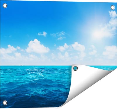 Gards Tuinposter Water Midden op Zee met Zonneschijn - 50x40 cm - Tuindoek - Tuindecoratie - Wanddecoratie buiten - Tuinschilderij