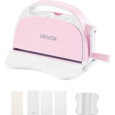 VEVOR handmatige stans- en reliëfmachine, 76 mm snijbreedte, draagbare reliëfmachine met snijplaten, ergonomische handgreep, voor knutselen, scrapbooking, kaarten maken en doe-het-zelfprojecten.