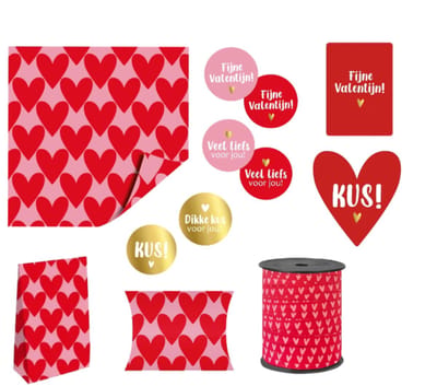 Inpakken Valentijn- kusje- liefde - hartjes - inpakken valentijn - Valentijnsdag - trouwen - huwelijk - verliefd - hartjes xl