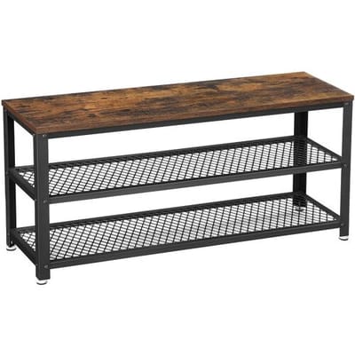 Ochama schoenenrek met 2 legplanken, schoenenorganizer - 100 x 30 x 45 cm - vintage bruin/zwart