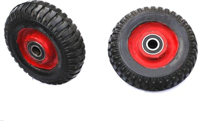 Zwenkwielen Set - Industriële Wielen - Materiaal Transport - Hoge Draagkracht - 160 mm Diameter - Rood Zwart